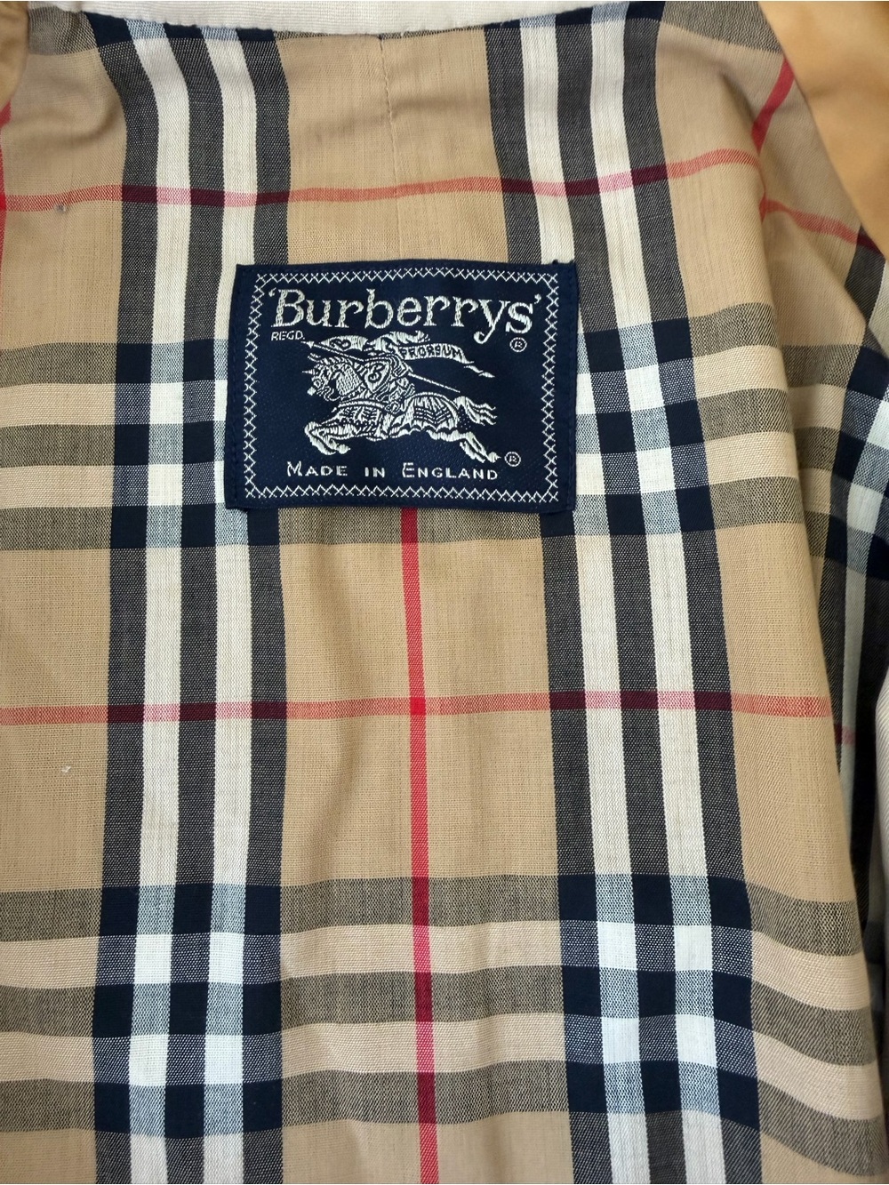 Vintage Burberrys Made in England Trench Coat Nova Check Beige Belted - Picture 4 of 11